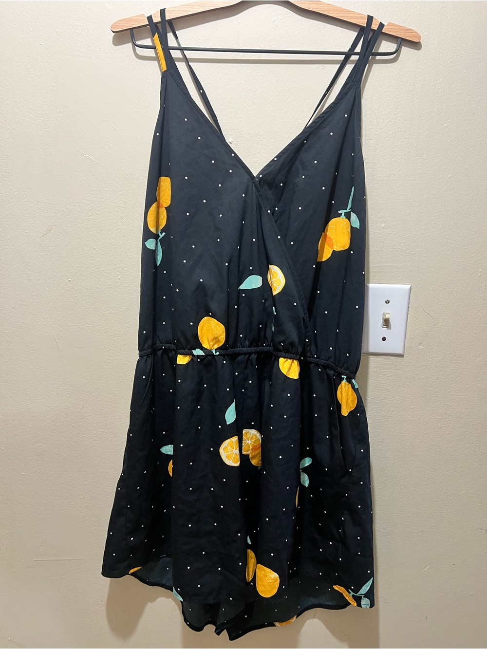 🍋 Lemon Print Sleeveless Summer Romper 🍋